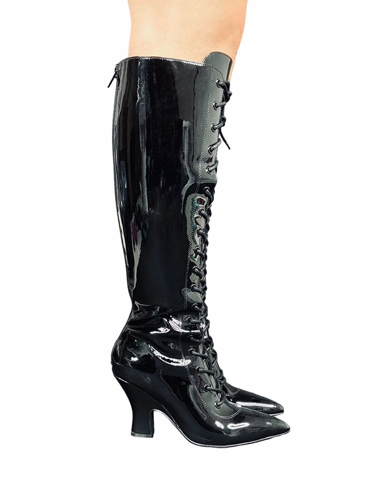 Noise Reducing Heel Ready For Adventure VICTORIA BOOT MAX - BLACK PATENT