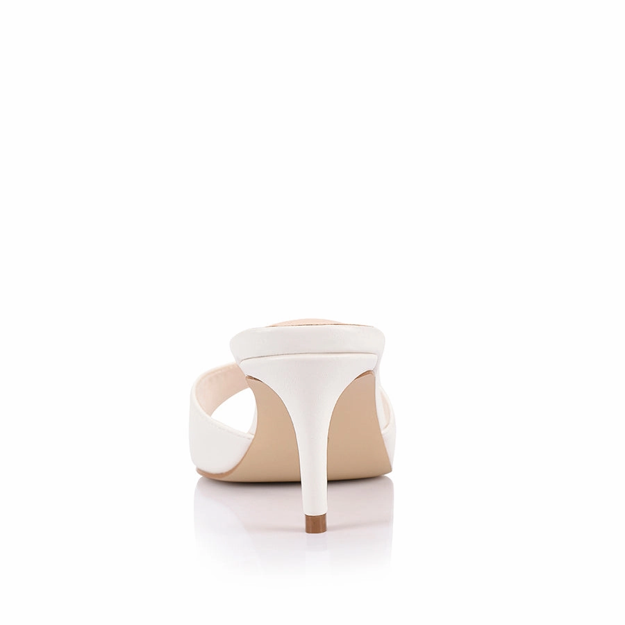 Tabitha Heeled Mules - Chalk White Formal Sharp