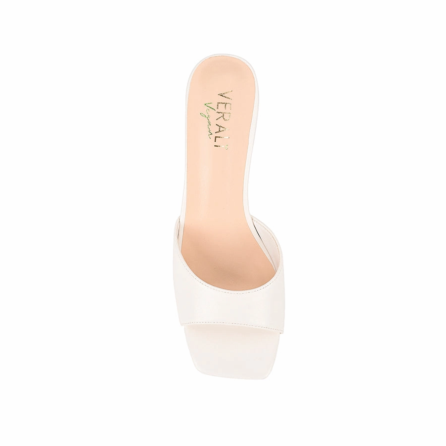 Textured Outsole Tabitha Heeled Mules - Chalk White