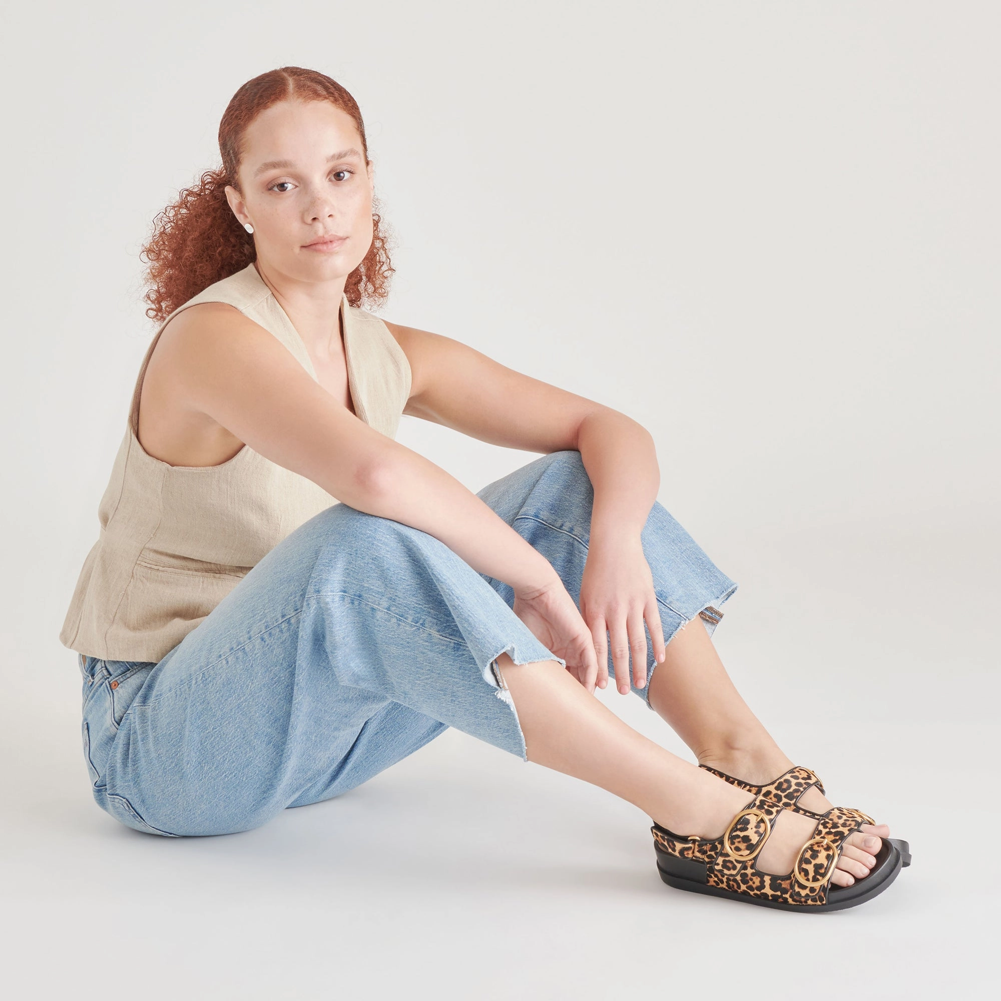 Convenient STARLA SANDALS LEOPARD BLACK CALF HAIR