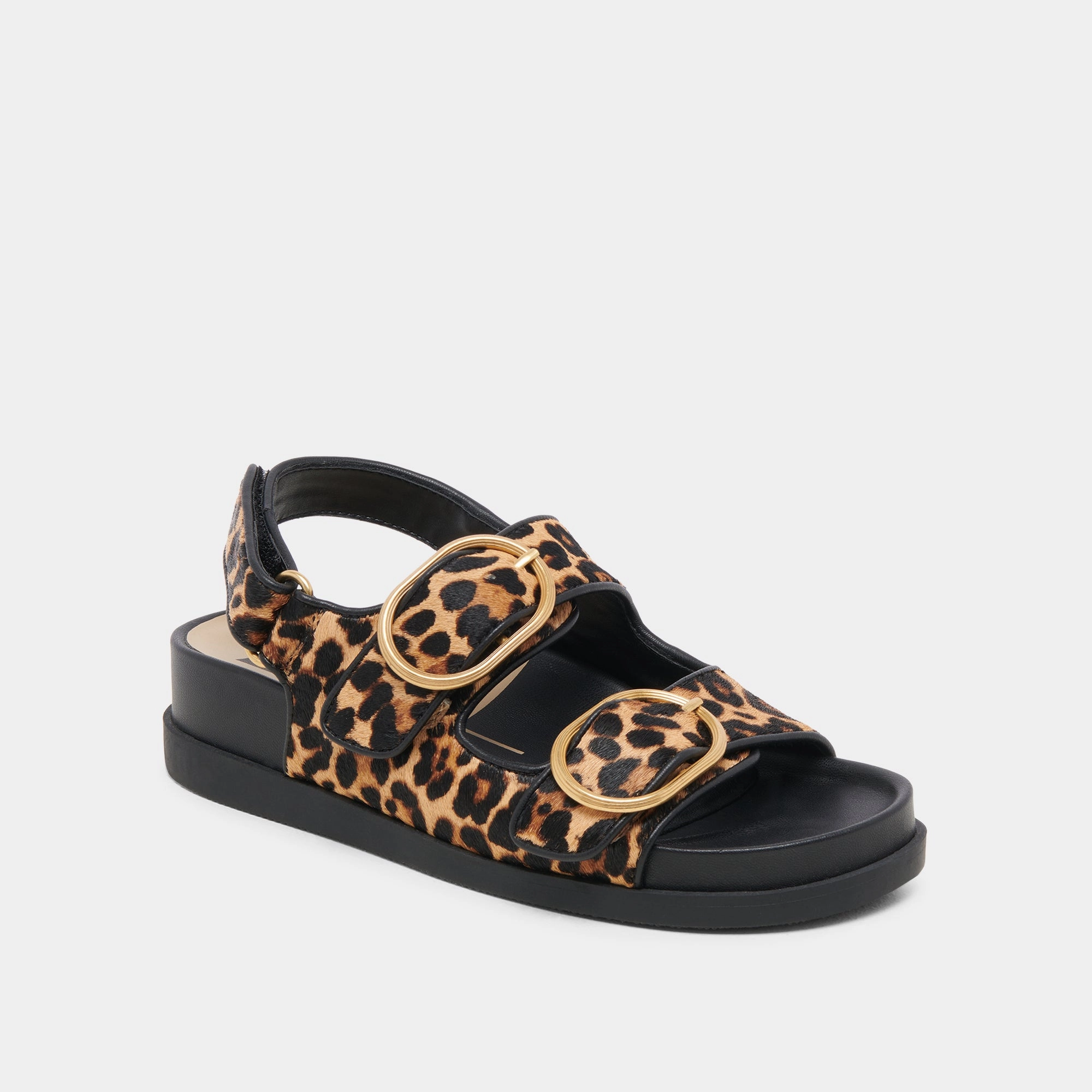 Anti Friction Collar rainy - weather STARLA SANDALS LEOPARD BLACK CALF HAIR