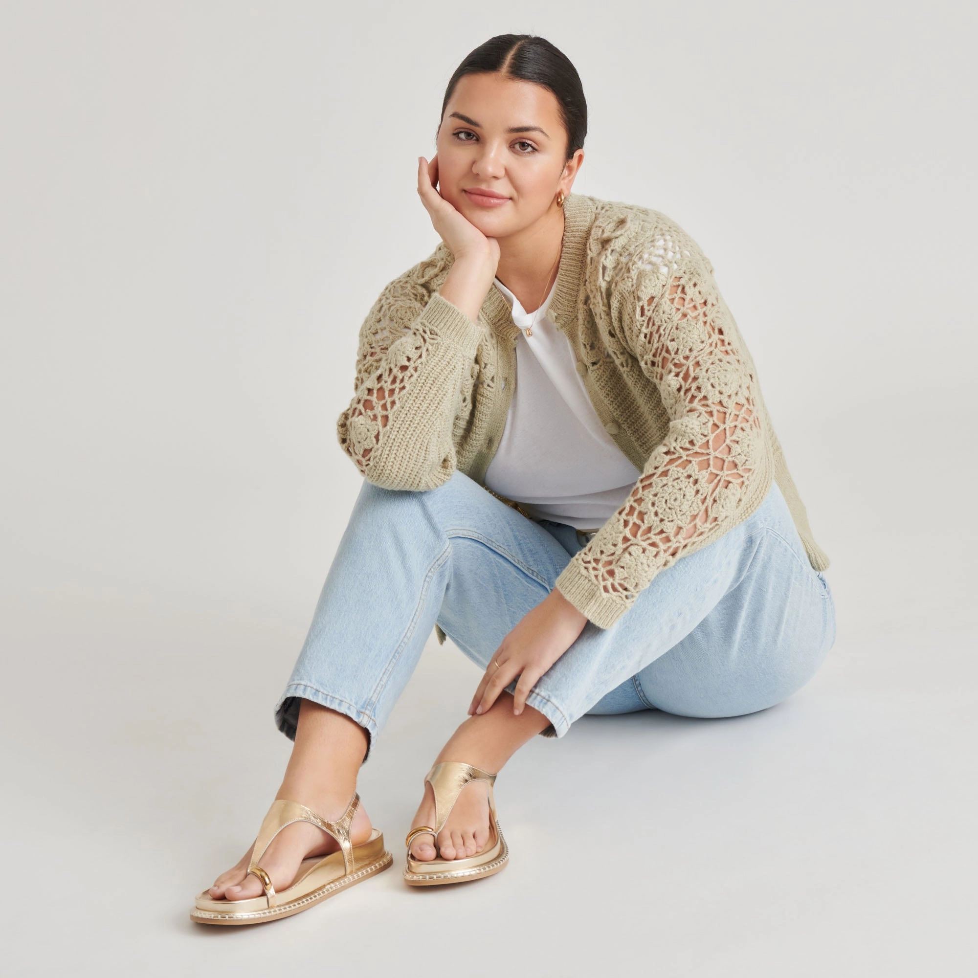 Breathable All-around comfort STEFAN SANDALS GOLD DISTRESSED LEATHER