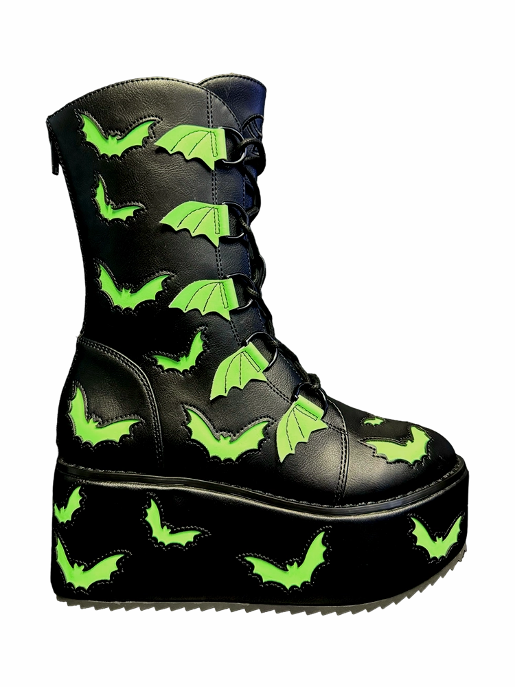 STOMP BAT - BLACK/GREEN GLOW Slip Resistant Rough Trail Hiker