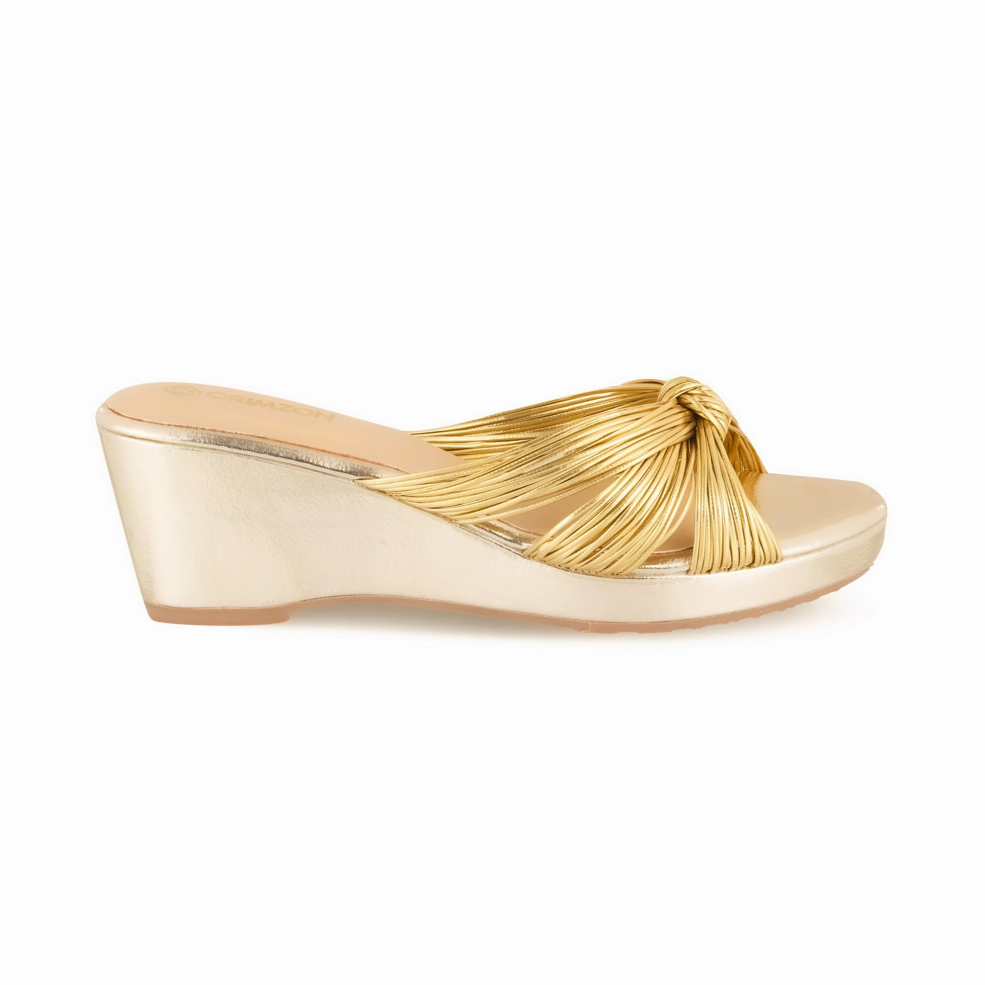 ELYSE- GOLD WEDGES Moisture Wicking Fabric Quick Slip