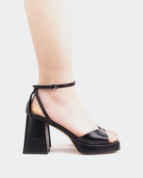 Pujol, Black Leather/Cuir Noir Mesh Upper