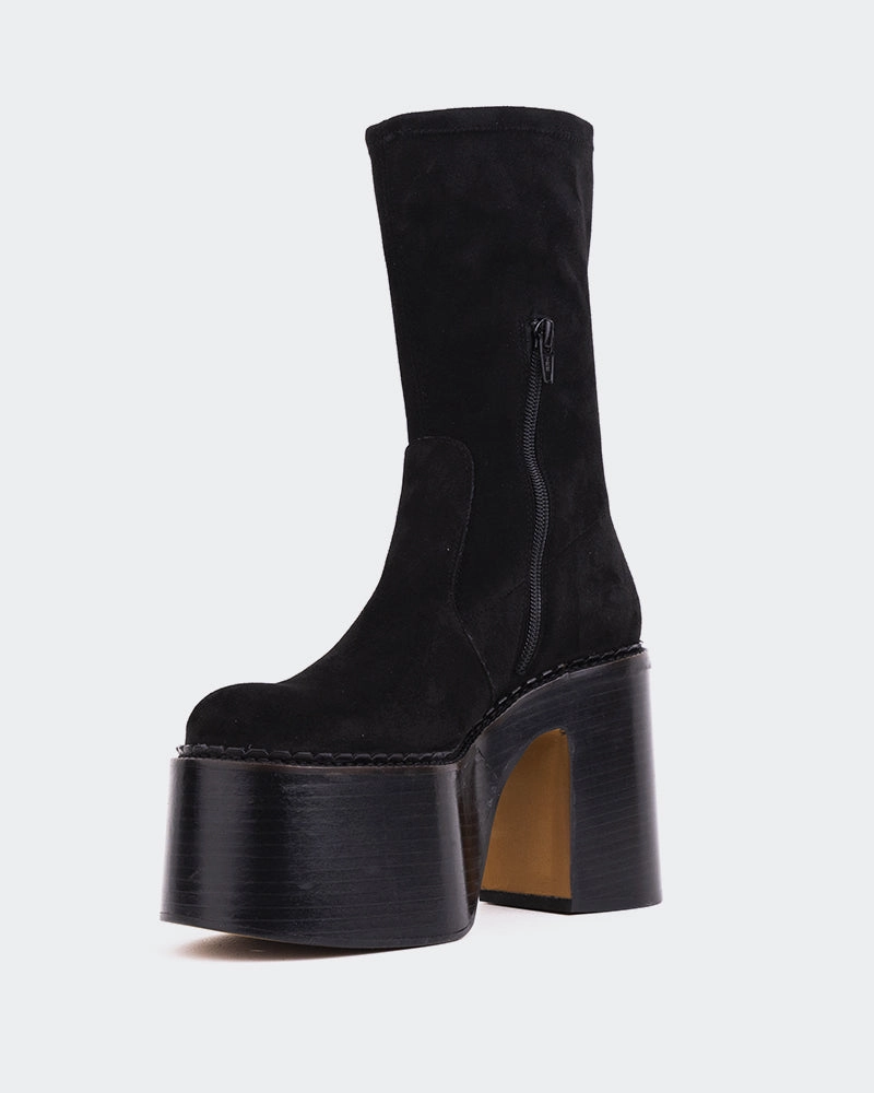 Remington Black Suede Stretch Reinforced Eyelets Snake print