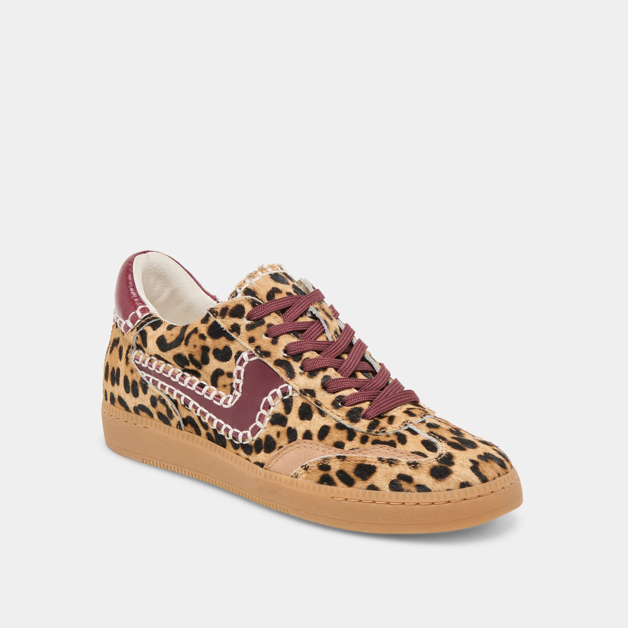 NOTICE STITCH SNEAKERS BURGUNDY LEOPARD CALF HAIR most expensive Sculpted comfort