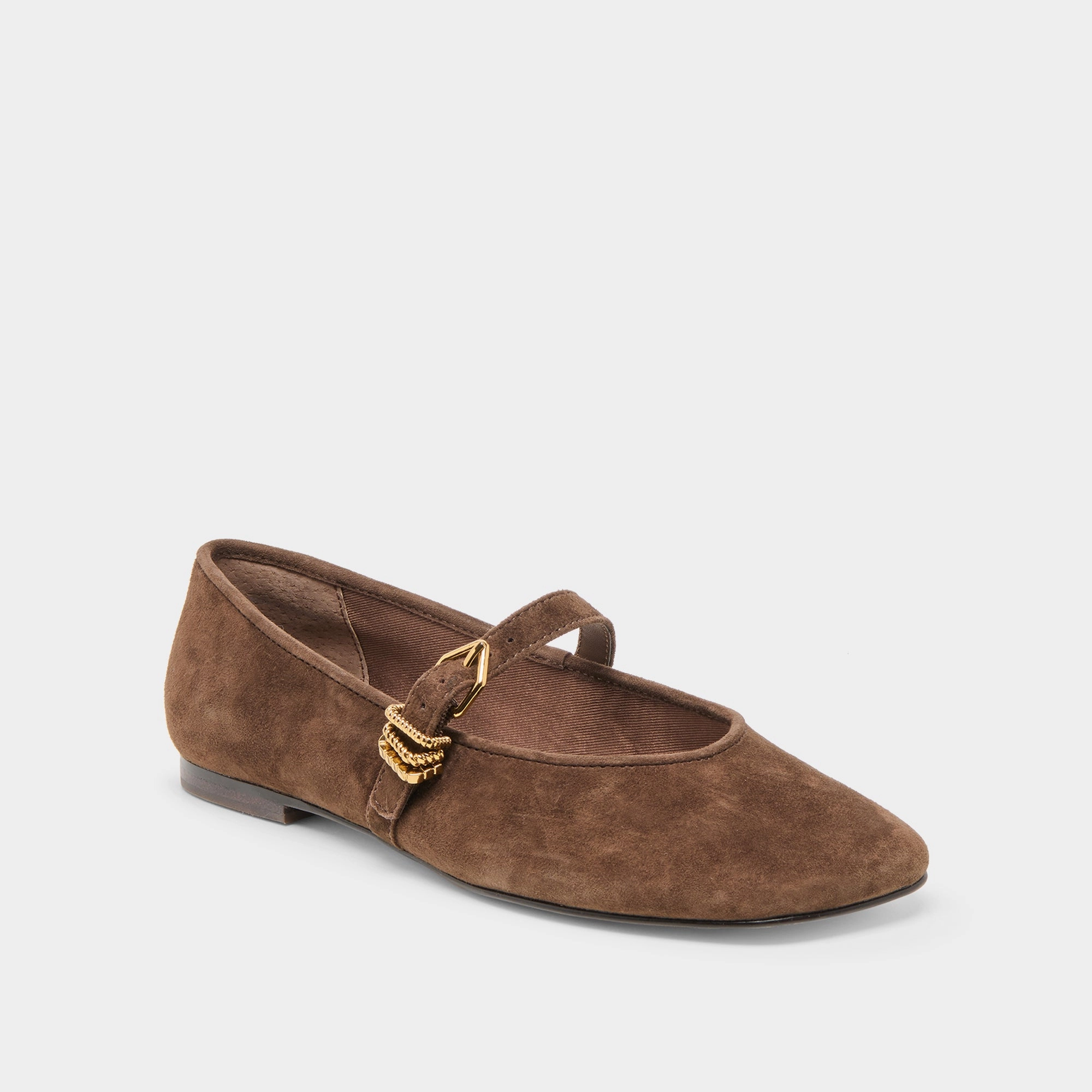 ALIZZA BALLET FLATS DK BROWN SUEDE Skiing Wide Toe Box Design