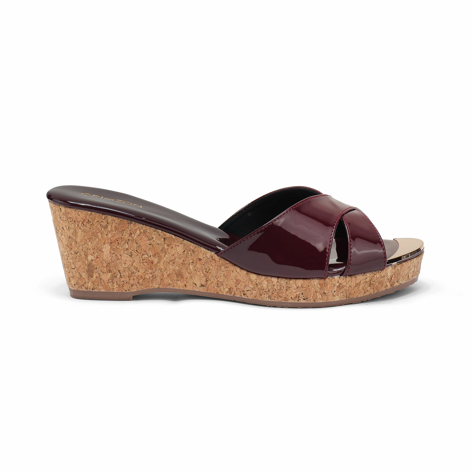 Stylish Footwear AIYANA- BURGUNDY WEDGES