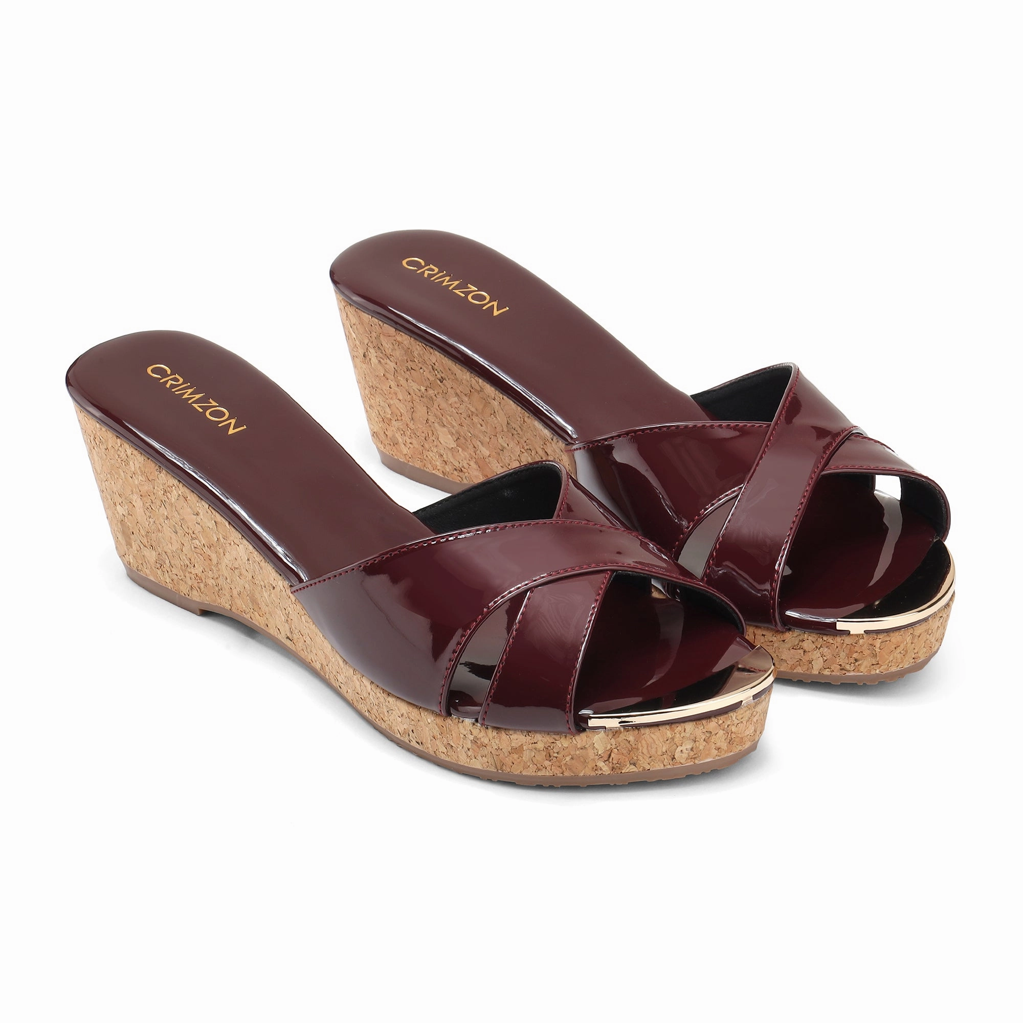AIYANA- BURGUNDY WEDGES ventilation channels