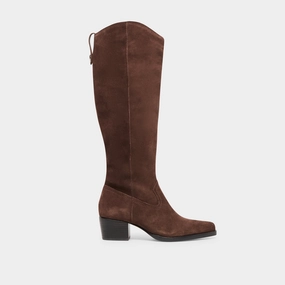 VIRONA H2O WIDE CALF BOOTS DK BROWN SUEDE Shock-absorbent arch