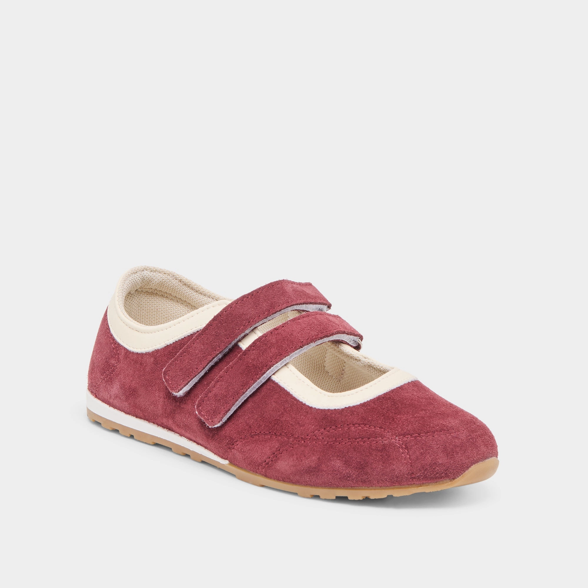 SWAN SNEAKERS BURGUNDY SUEDE Recycled Fabric Construction travel - style