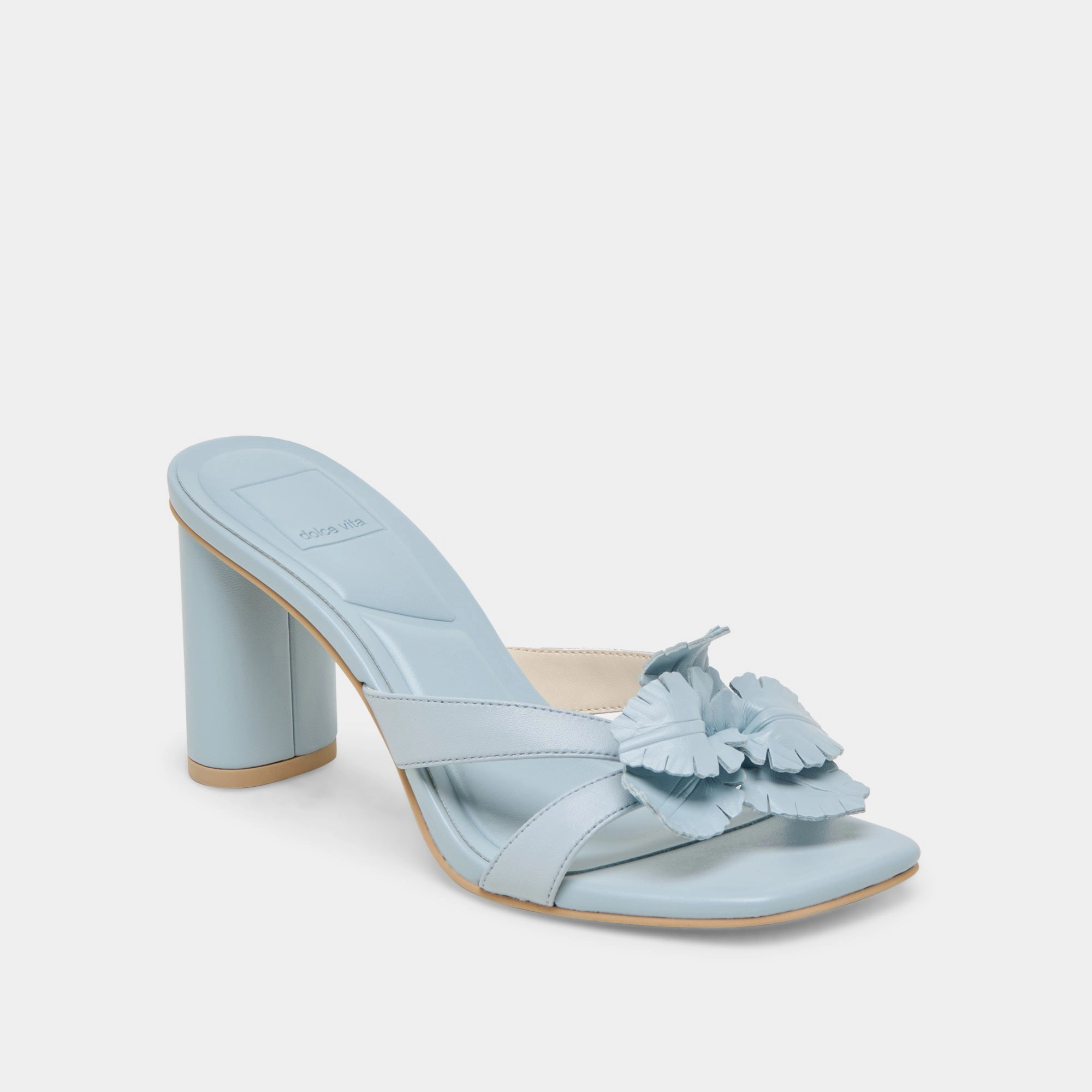 NIKIL HEELS LIGHT BLUE LEATHER Unique Supportive touch