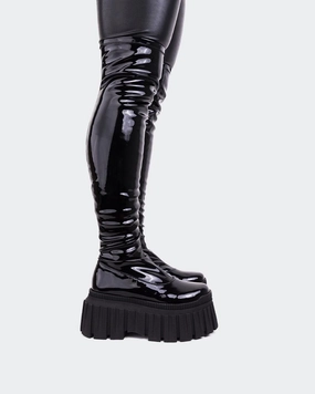 Letar Black Patent Pull-on style