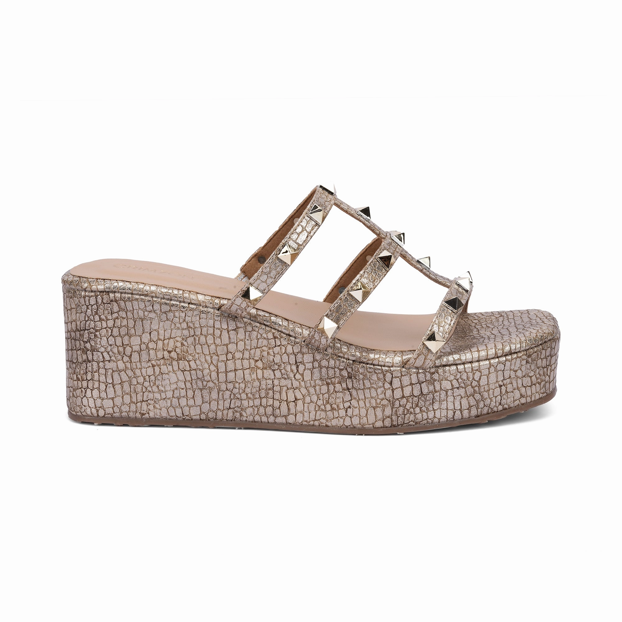 DRAMA- BRONZE WEDGES clean design Yellow Warm