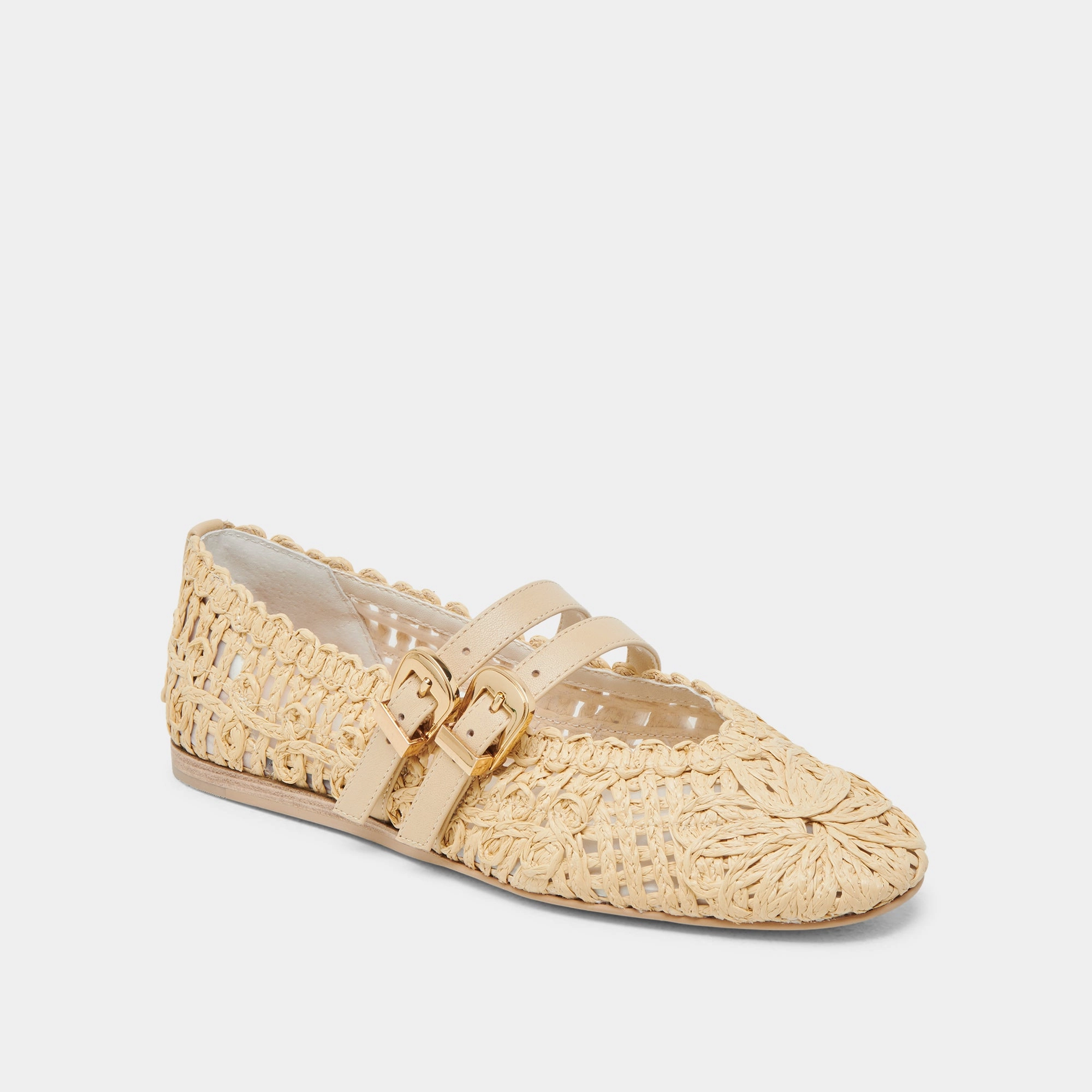 BAYLEE SUNFLOWER BALLET FLATS LT NATURAL MACRAME Slip On Convenience