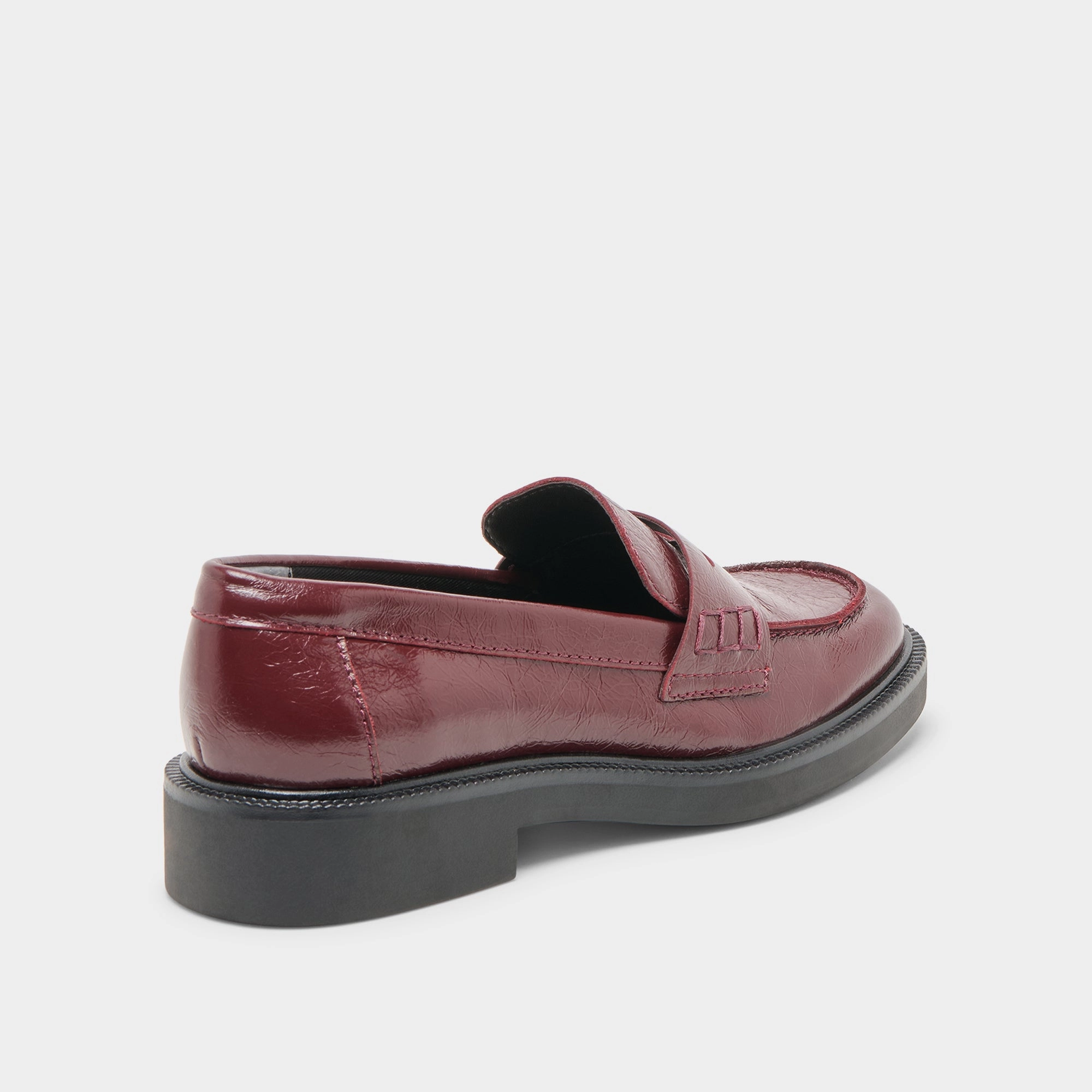 high heels TIGGY LOAFERS OXBLOOD CRINKLE PATENT