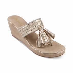 Wedge Sole platform AVANTI- GOLD KOLHAPURIS