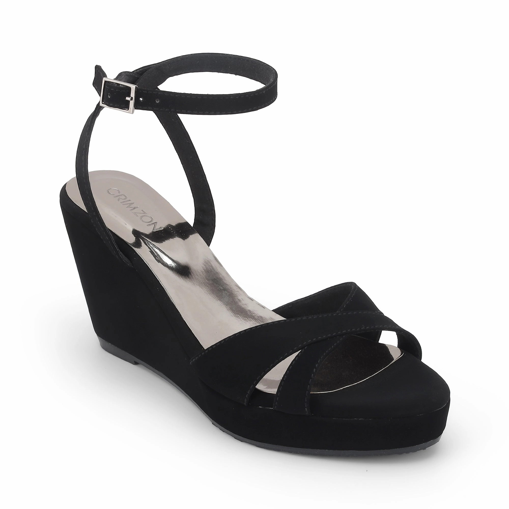 Boardwalk Glam Fit All AIYANA- BLACK WEDGES