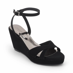 Boardwalk Glam Fit All AIYANA- BLACK WEDGES