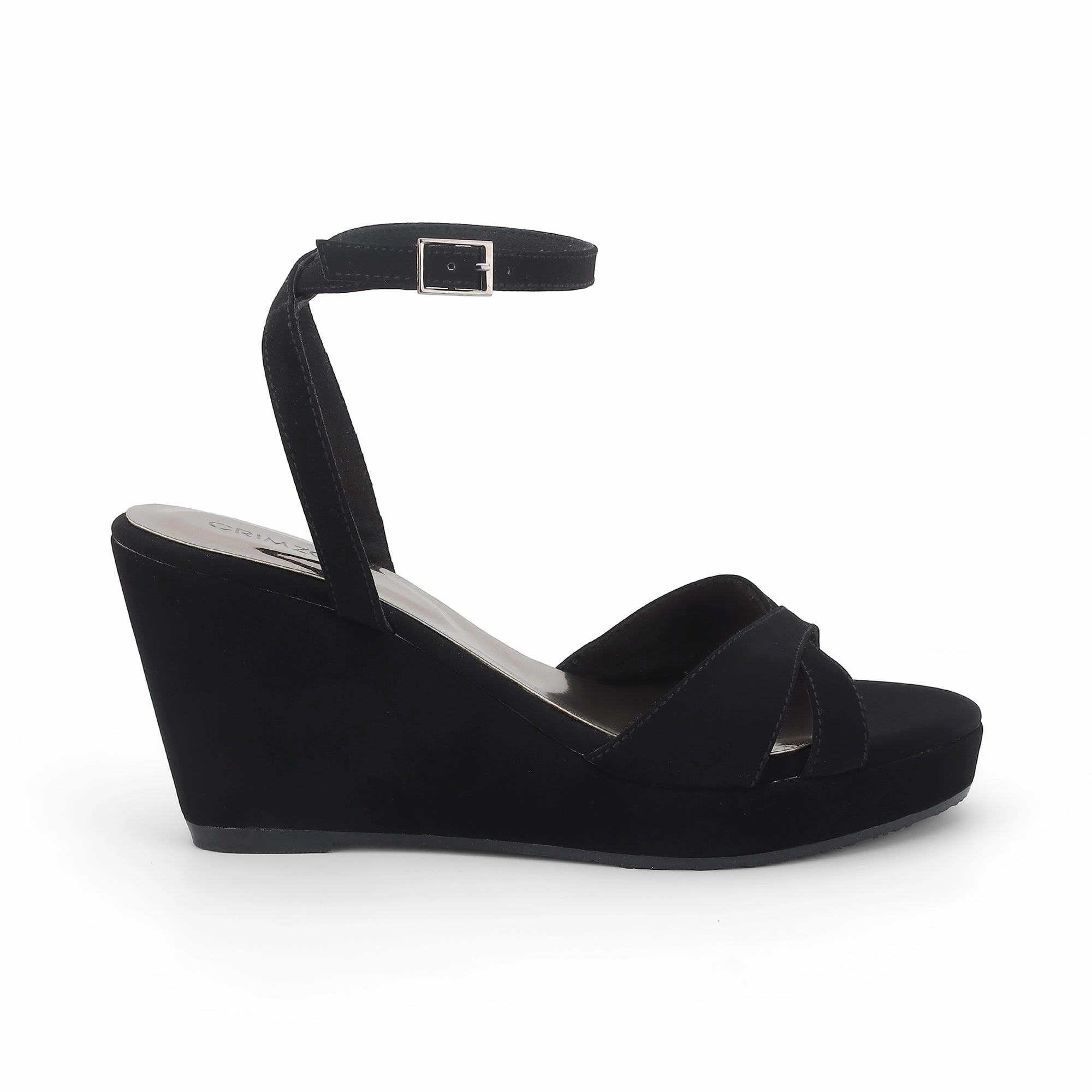 AIYANA- BLACK WEDGES Daily Casual Flexible Walking