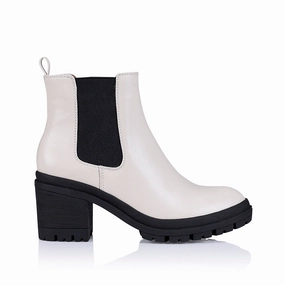 Georgia Chunky Combat Boots - Bone Smooth Shopping Trip