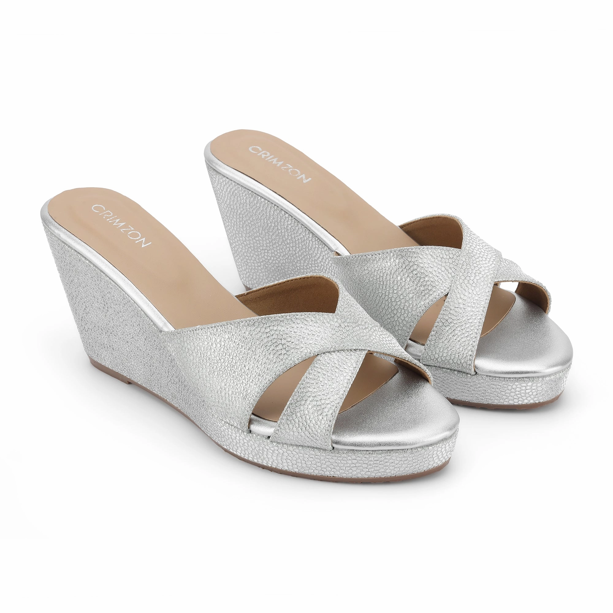 AIYANA- SILVER WEDGES Flexible Flats
