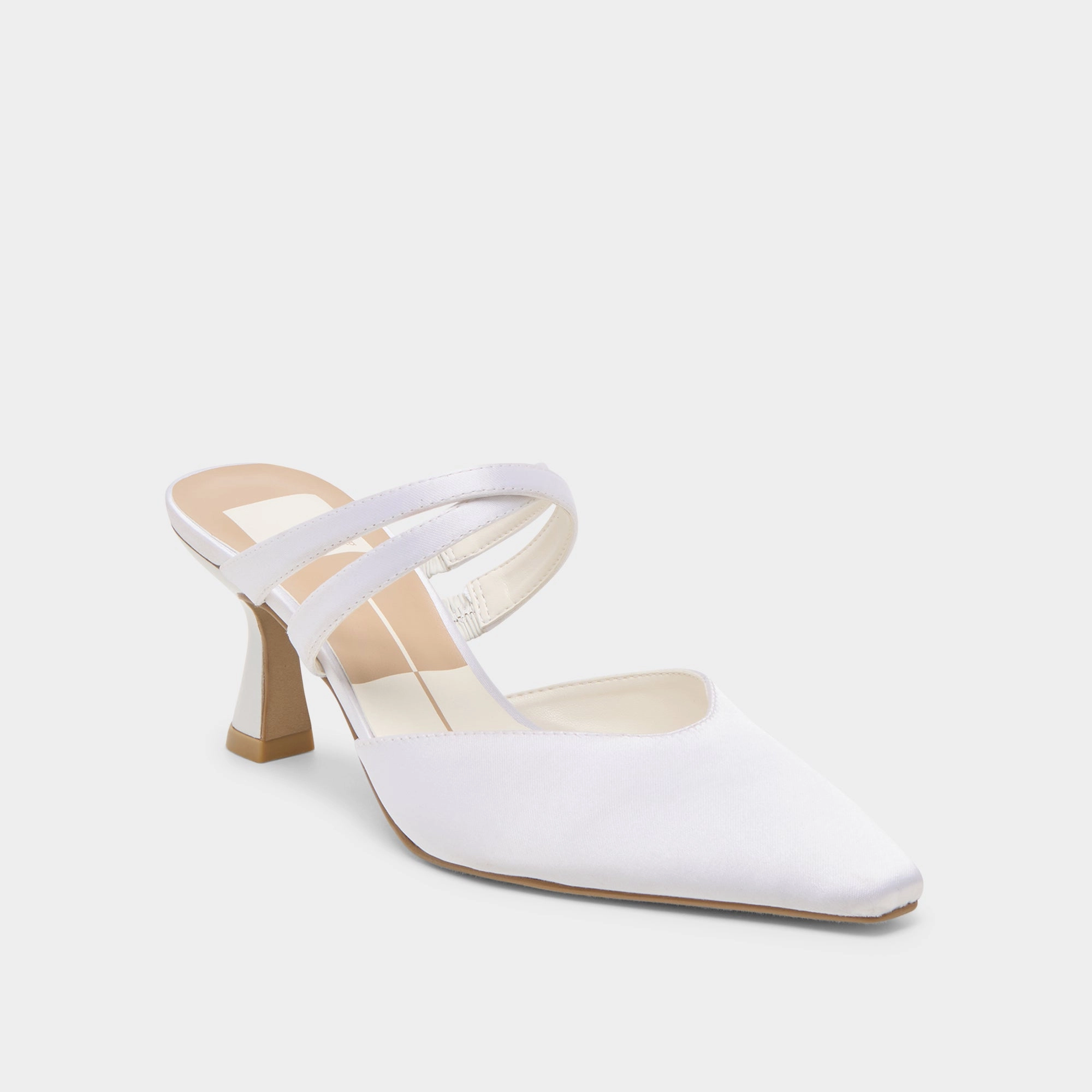 LINORE HEELS TRUE WHITE SATIN Sustainable Manufacturing