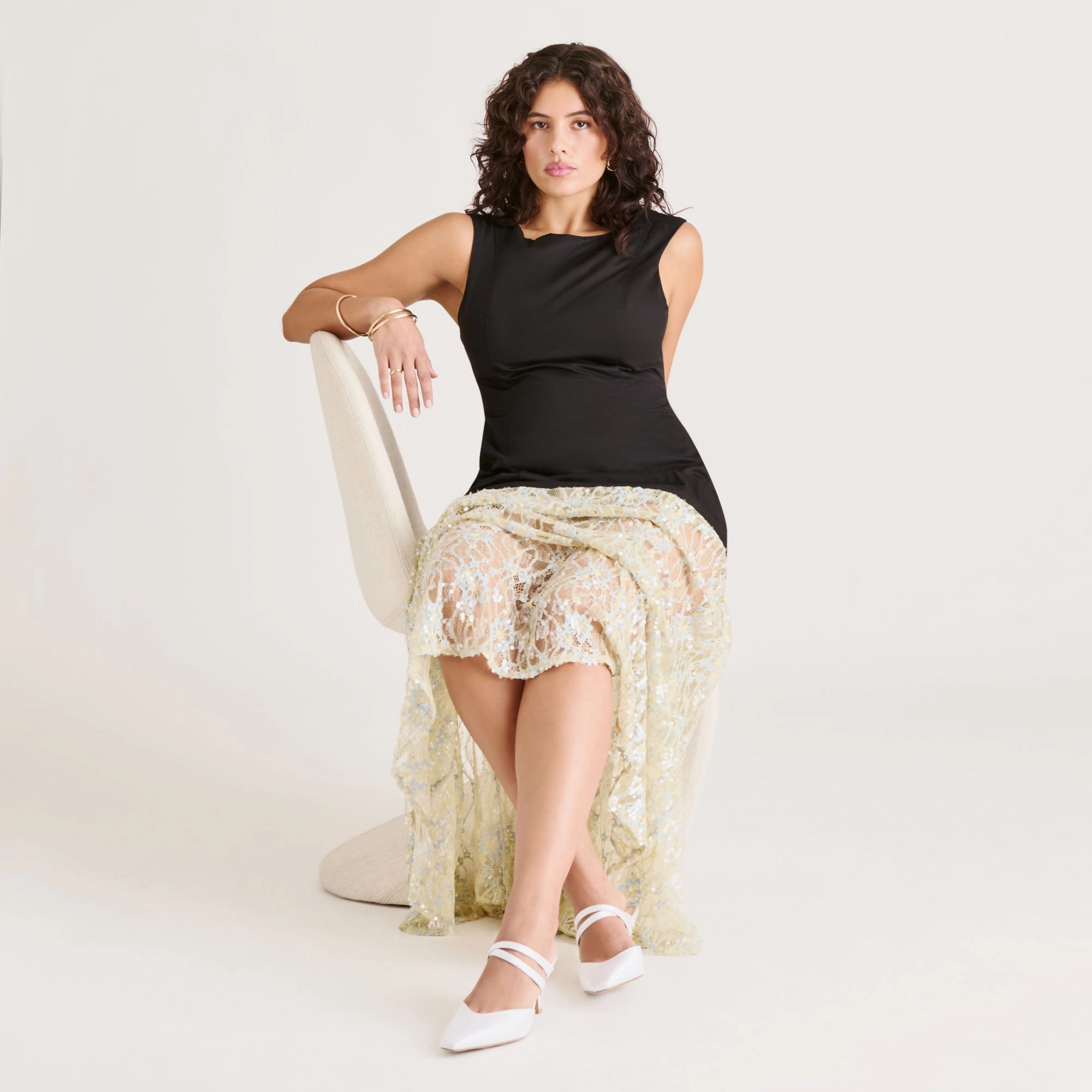 LINORE HEELS TRUE WHITE SATIN Breathable Airflow Design