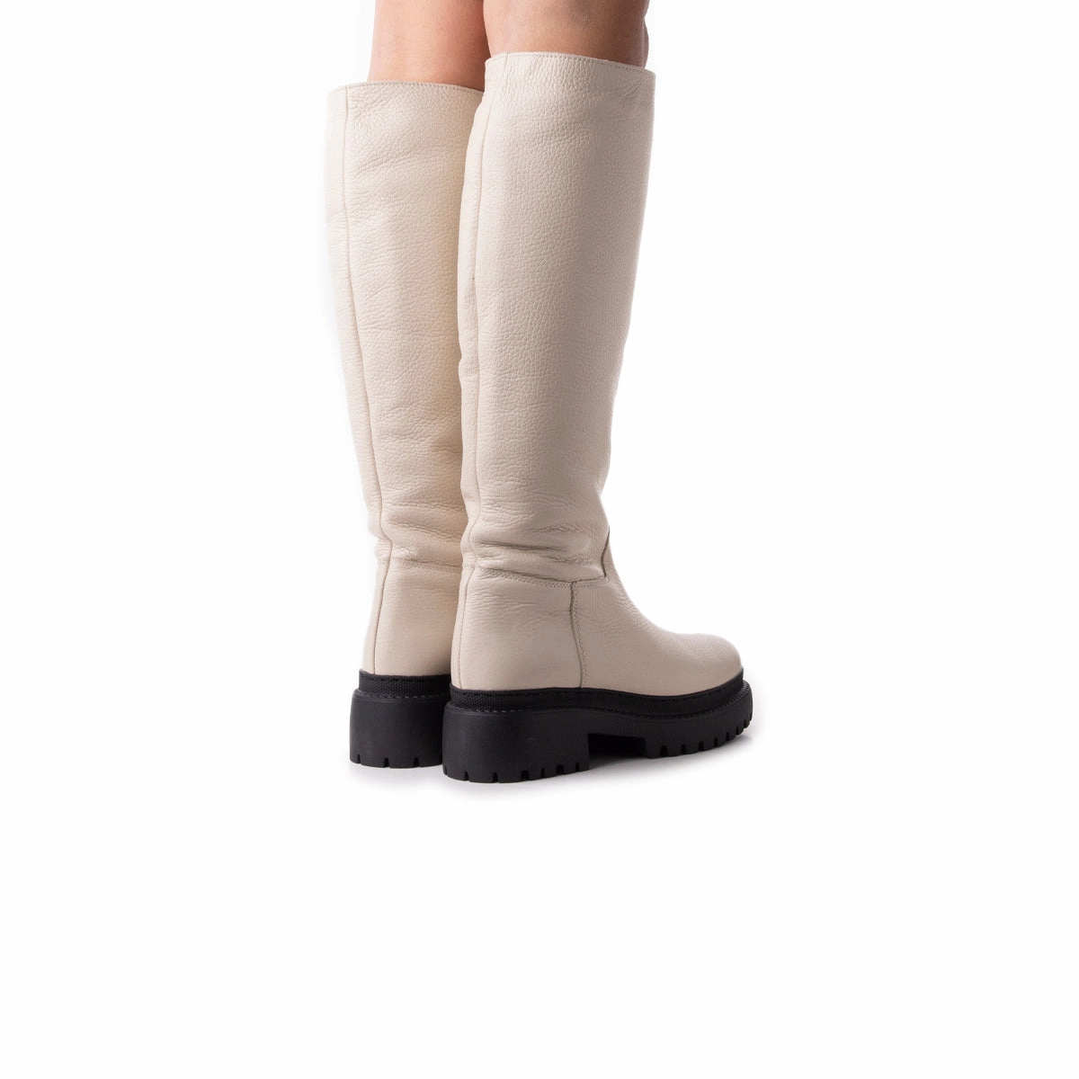 Tucsan Off White Leather Western Pattern Secure Hold