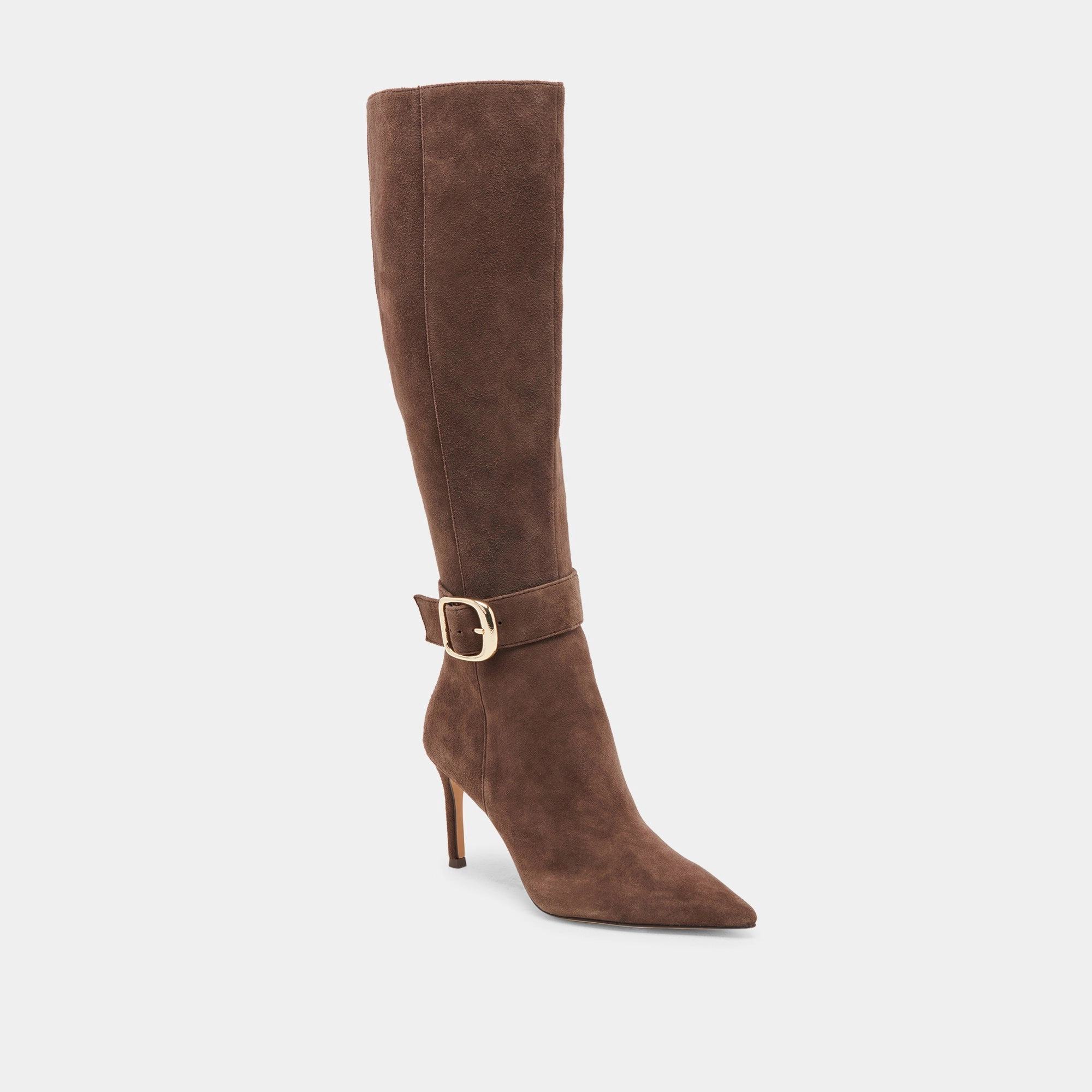 Easy Support football - style KINZY WIDE CALF BOOTS DK BROWN SUEDE