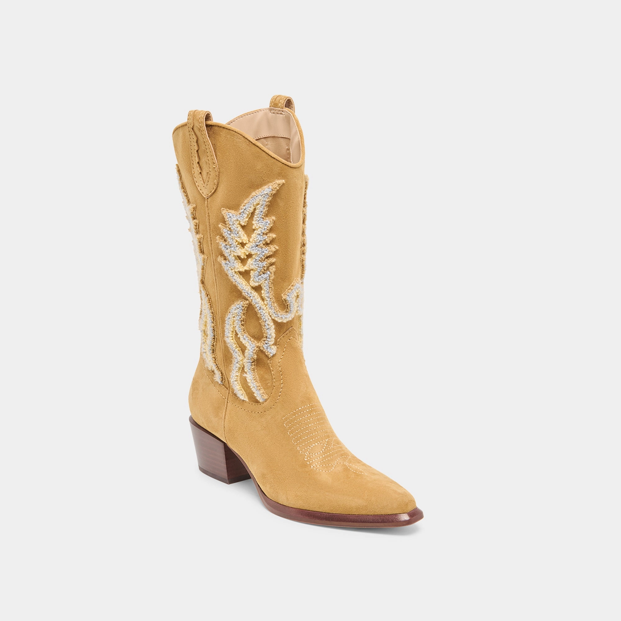 straightforward Layered silhouette VILA BOOTS CARAMEL SUEDE