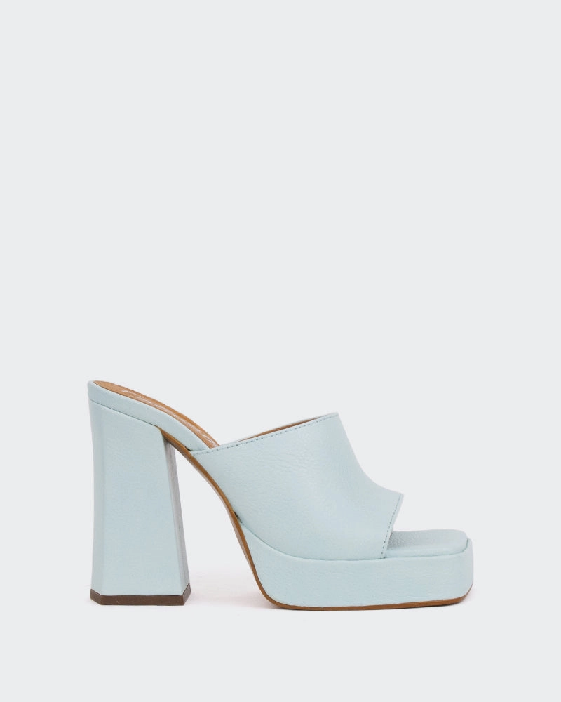 Vendome Blue Leather Practical Footwear Open Finish