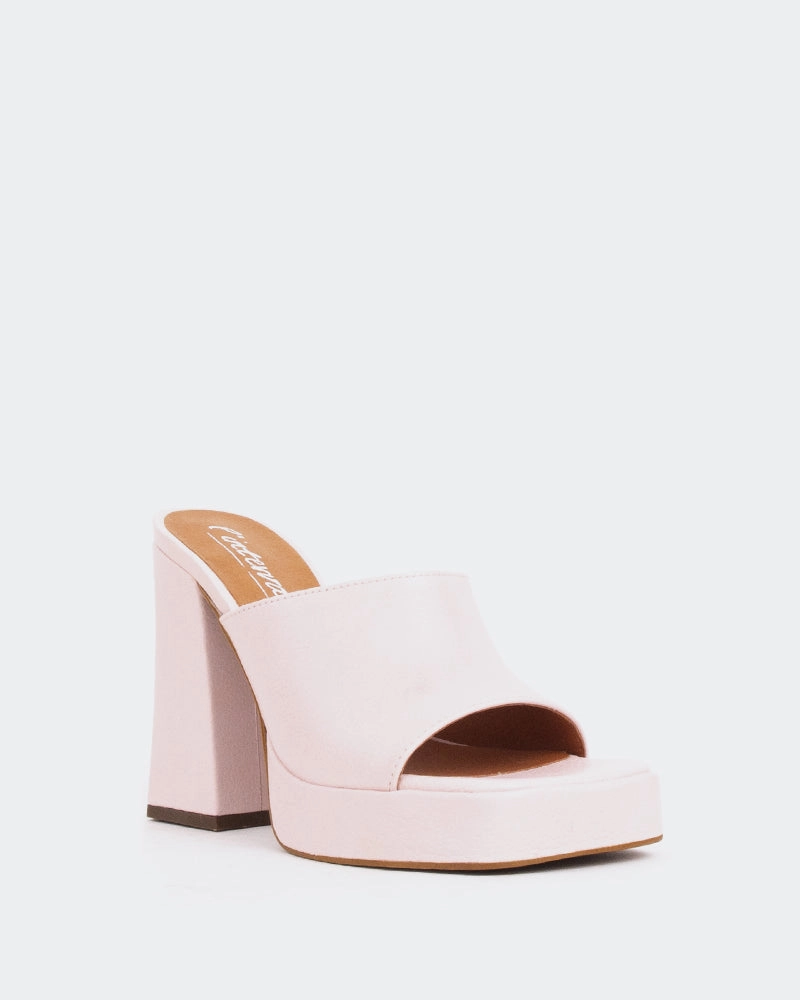 Vendome Pale Pink Leather Summer Flat Shoes Gladiator Style