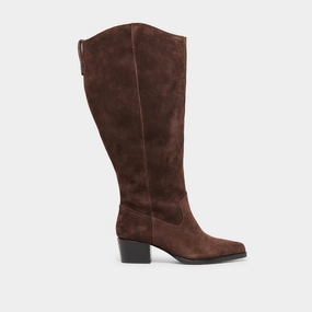 Abrasion Resistant Materials subtle - patterns VIRONA H2O EXTRA WIDE CALF BOOTS DK BROWN SUEDE