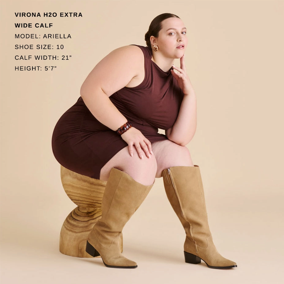 sock liner VIRONA H2O EXTRA WIDE CALF BOOTS DK TAUPE SUEDE