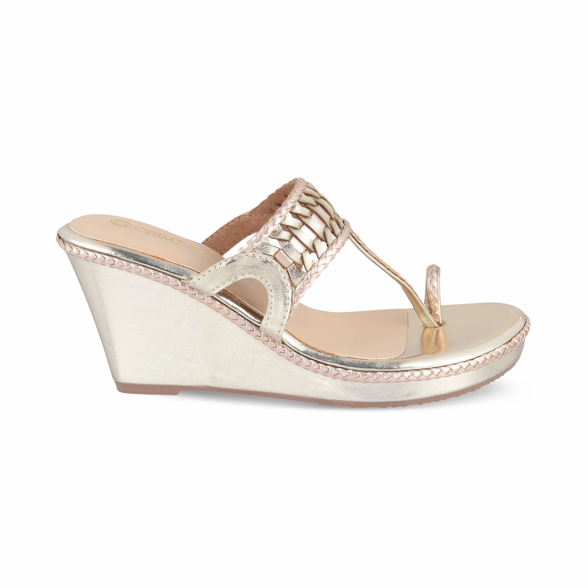 Elastic Straps AISHA- ROSE GOLD KOLHAPURIS