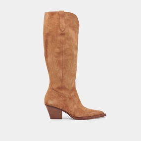 RYATT WIDE CALF BOOTS PECAN SUEDE Durable Rubber