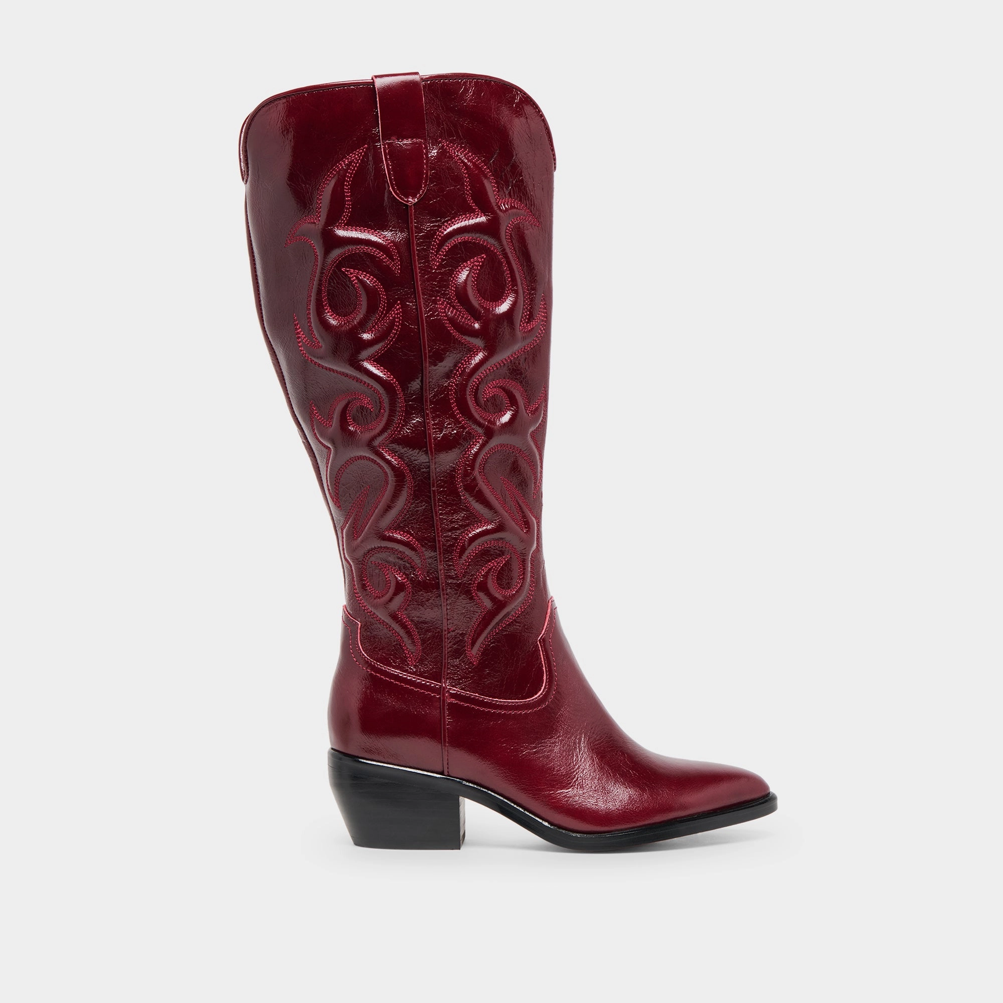 MIRLA WIDE CALF BOOTS OXBLOOD LEATHER Fashionable Design Right