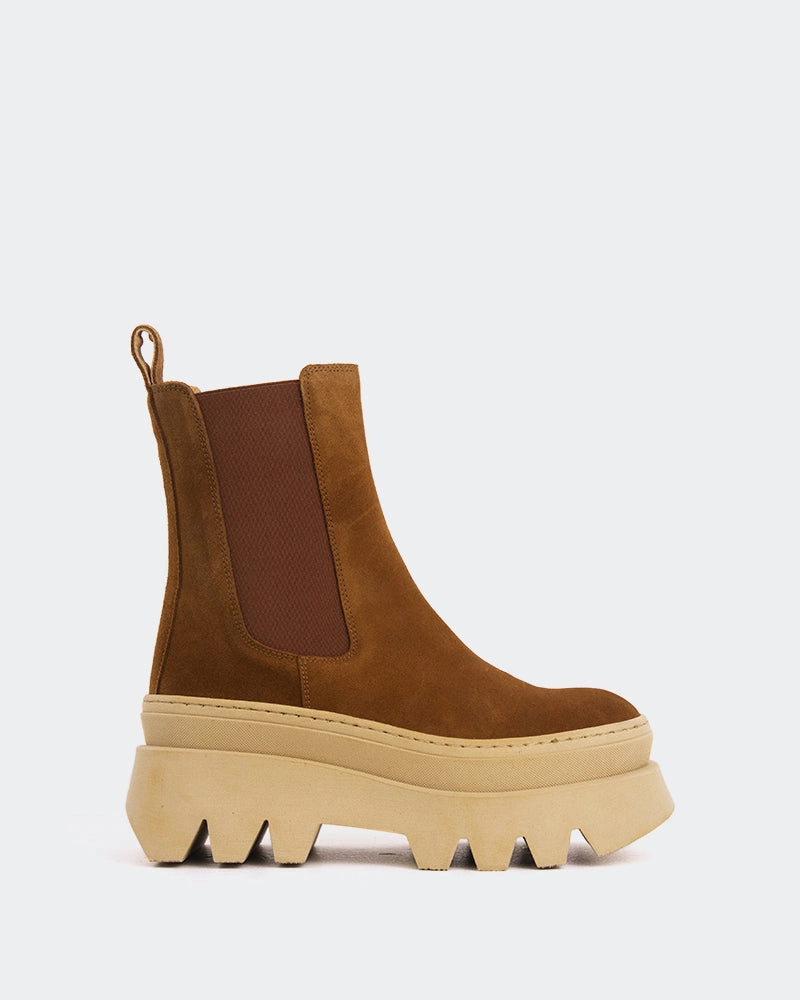 Step Control Zip Up Style Wolfe Camel Suede