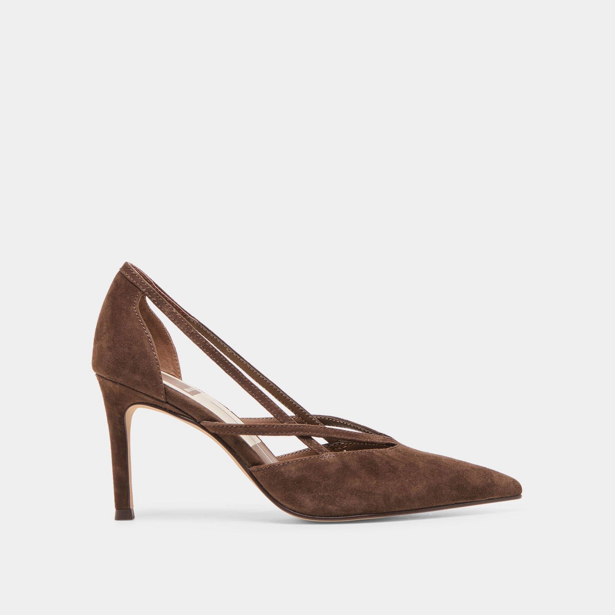 Memory Foam Padding Reinforced toe cap KAINE HEELS DK BROWN SUEDE