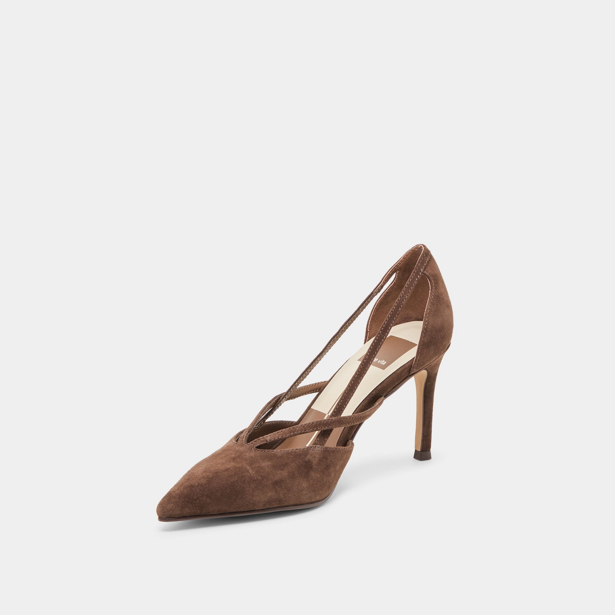 Stylish grip KAINE HEELS DK BROWN SUEDE