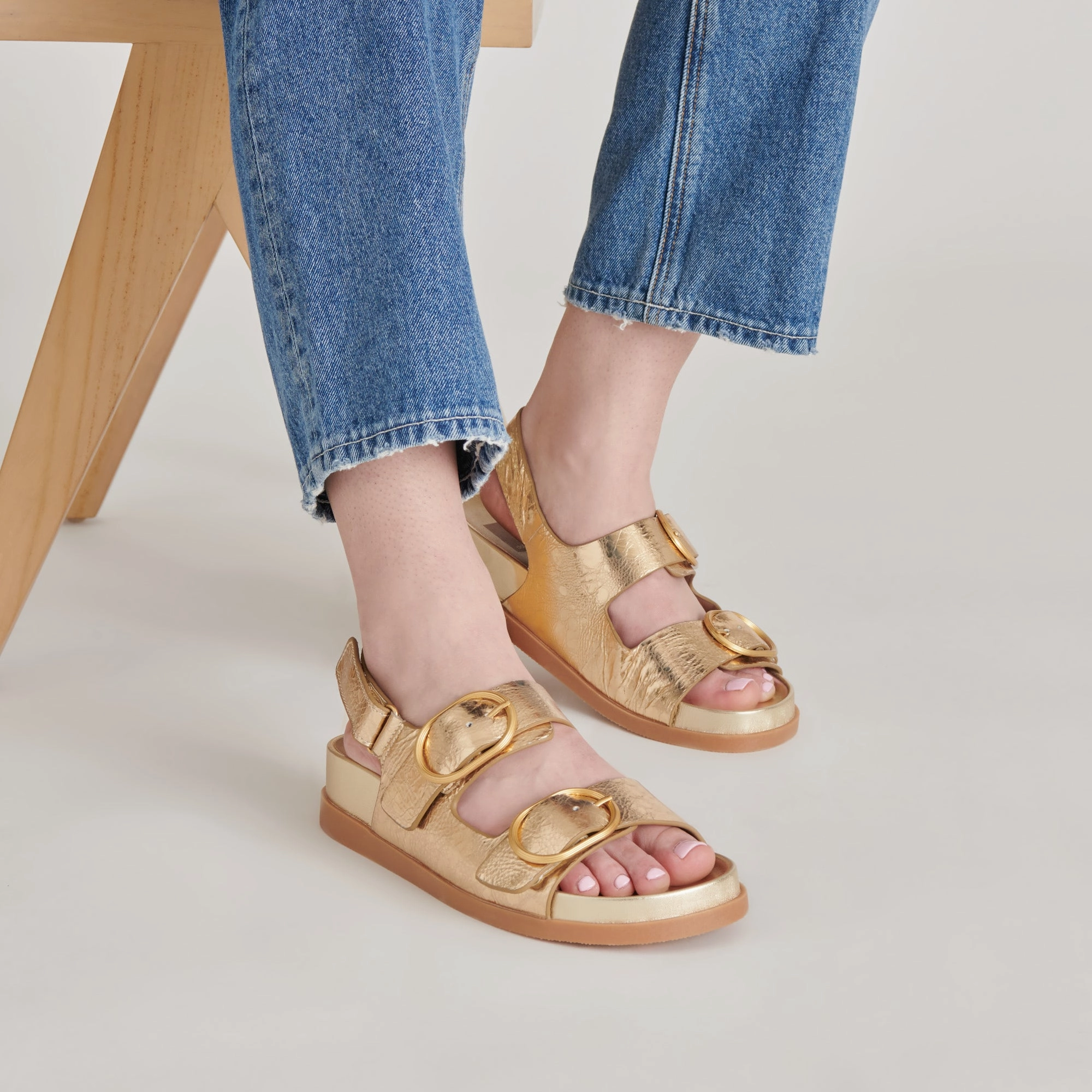 sneaker STARLA SANDALS GOLD DISTRESSED LEATHER
