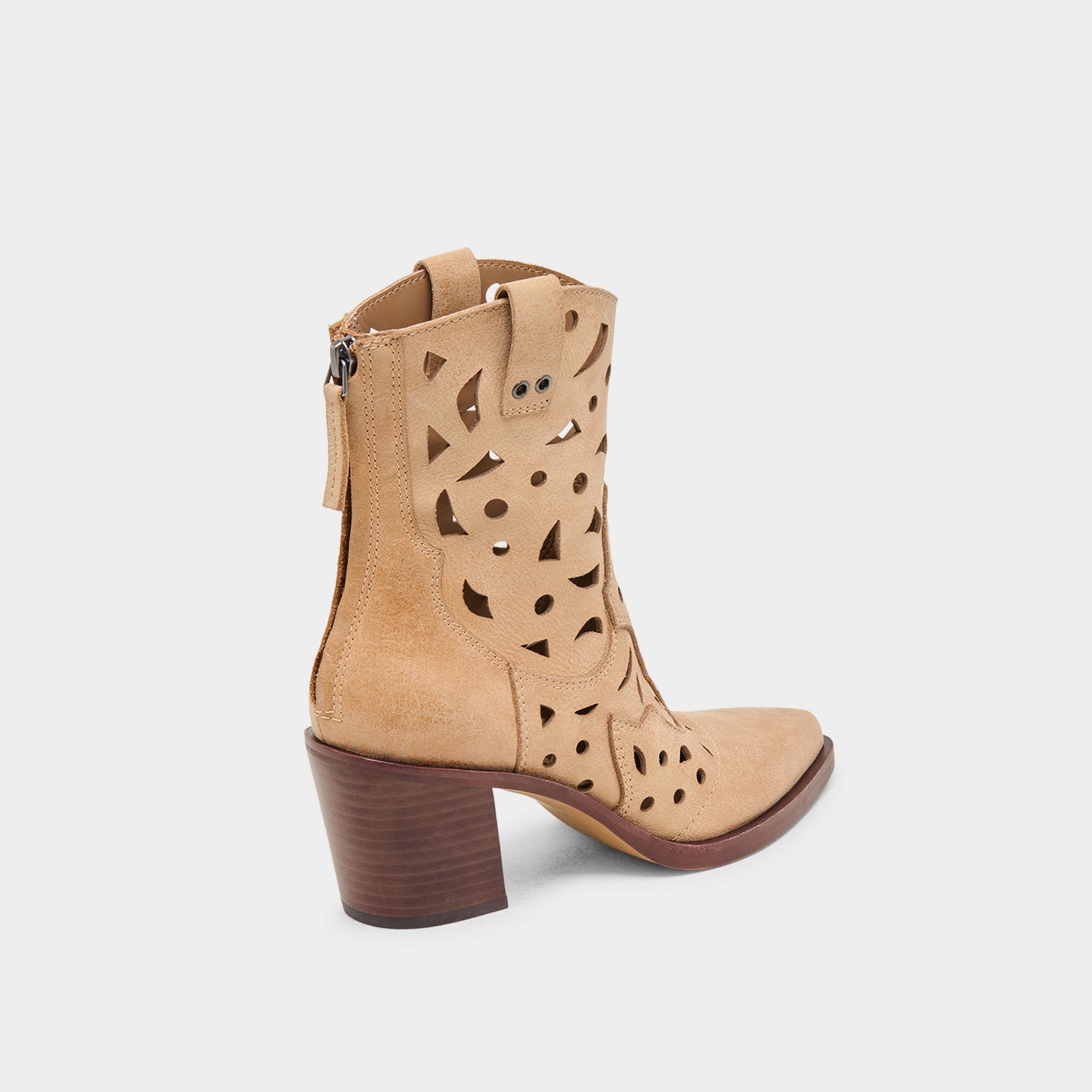 all - weather Sustainable Soles ZENOBI BOOTIES CAMEL DISTRESSED LEATHER