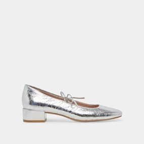 ARDIEN HEELS SILVER CRINKLE PATENT Moisture Management Lining