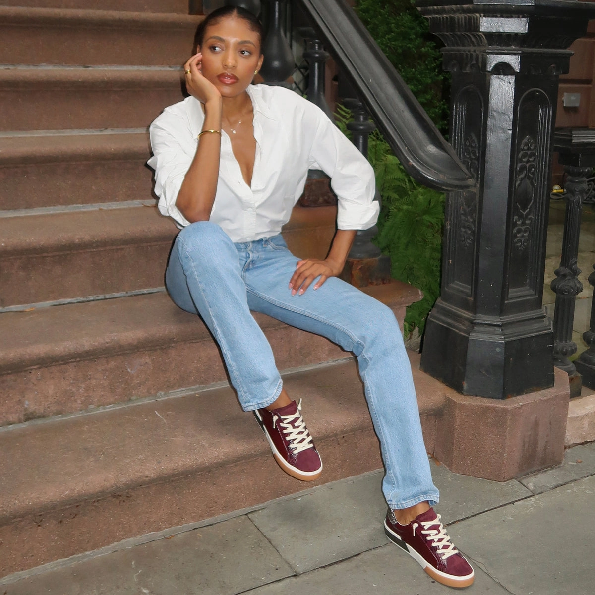 ZINA SNEAKERS BURGUNDY CRINKLE PATENT Summer Compression Molded EVA